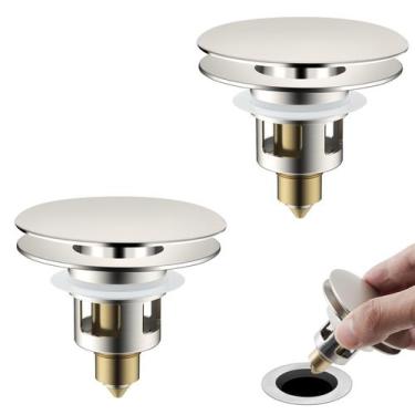 Imagem de Tope para lavabo de baño Hygie Rinse con colador emergente, paquete de