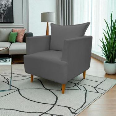 Imagem de Poltrona Decorativa Para Sala Recepção Escritório Consultório Reforçad