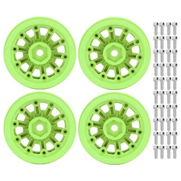Imagem de 1.9in Roda Jantes RC Beadlock Rodas Jantes para Axial SCX10 para Traxxas 1/10 RC Crawler Carros (Verde)