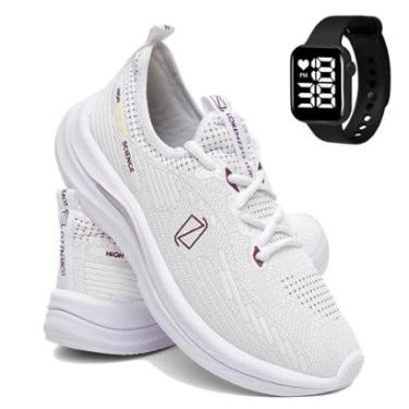 Imagem de Kit Tênis Masculino Para Corrida e Academia Super Leve e Macio e Relógio-Masculino