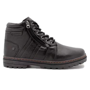 Imagem de Bota Coturno Masculina Couro Cano Médio Preto Marrom Café Modelo Novo 