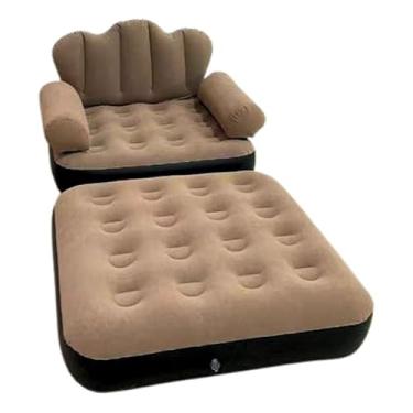 Imagem de Poltrona Inflável Sofá-Cama Compacta - Material Resistente Anti-Rasgo, Confortável Para Sentar E Dormir, Ideal Para Casa, Praia E Camping