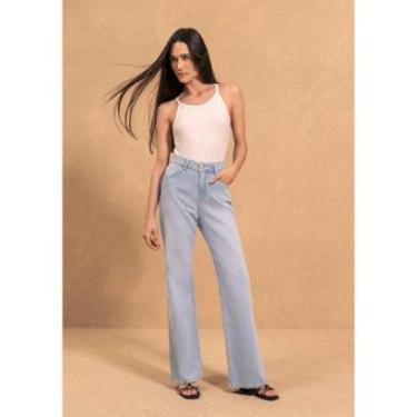 Imagem de Calça Jeans Wide Leg Comfort Com Elastano E Cintura Alta-Feminino