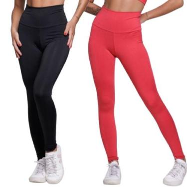 Imagem de KIT 2 Calça Legging Dia a Dia Vekyo Cós Alto Roupa Para Musculação Tre