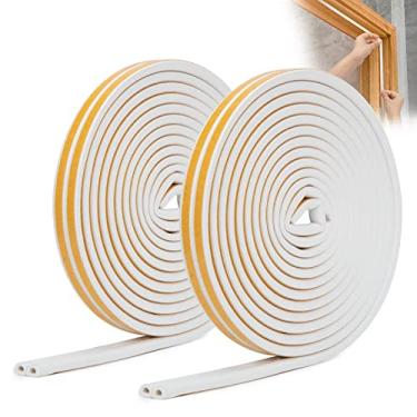 Imagem de Tira de vedação de espuma autoadesiva para portas de 1,5 m de comprimento - Tira de vedação de espuma autoadesiva para portas e lacunas de janelas, tira de vedação de porta anticolisão, reduz o ruído