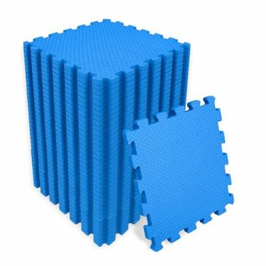 Imagem de SELLER Tapete de Encaixe em EVA – 36 peças 31×31 cm,10mm espessura, superfície antiderrapante, modular tipo quebra-cabeça, piso infantil (Azul)