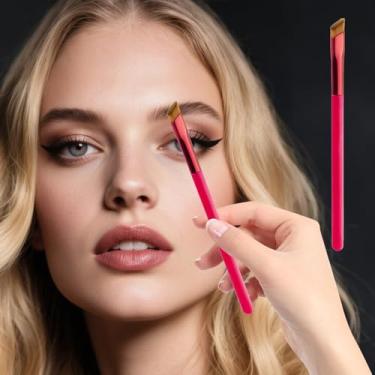 Imagem de Pincel de sobrancelha angular para sobrancelhas selvagens - Ferramenta de maquiagem multifuncional para modelar e ocultar, pacote de uma peça