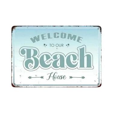 Imagem de Placas De Metal Vintage De Surf E Vela, Decoração Retro 'A Vida É Boa'