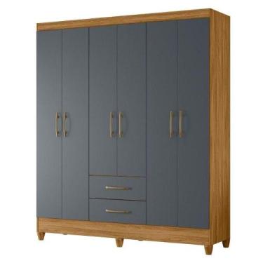 Imagem de Guarda Roupa Casal Panama 6p 153 Cm Freijo Cinza Moval - MOVAL MOVÉIS