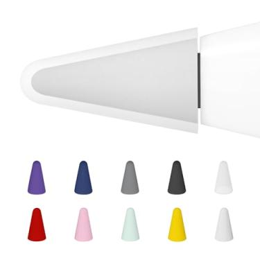 Imagem de Capa de pontas compatível com pontas de lápis da Apple, capa protetora de silicone para desenho silencioso, para IPencil 1 2 (cor - 10 peças)