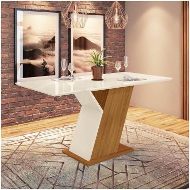 Imagem de Mesa De Jantar Tampo Em Mdf 160cm Vidro Juanita Casa 812