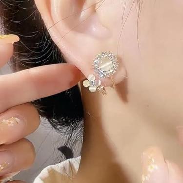 Imagem de Brincos de pérola Boho com strass de cristal dourado para mulheres, joias de noiva, brincos de pérola para casamentos e ocasiões especiais, moda moderna