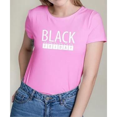 Imagem de Camiseta Camisa Feminina Masculina Algodão Uniforme Black Friday Para 