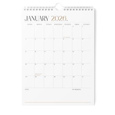 Imagem de Karto Calendário de parede 2026 - vertical 21,5 x 28 cm de janeiro de 2026 a junho de 2027 - Aumente sua produtividade e planejamento fácil com o calendário mensal estético - Boho