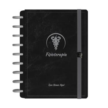 Imagem de Caderno De Disco Iscool Inteligente Personalizado 140 Folhas Profissões Preto Prata Fisioterapia Médio M+