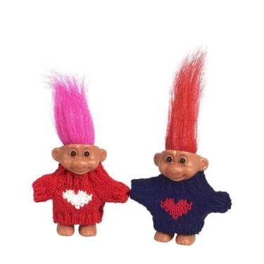 Imagem de Boneco de brinquedo Cutextris, 2 peças de bonecos retrô Lucky Troll