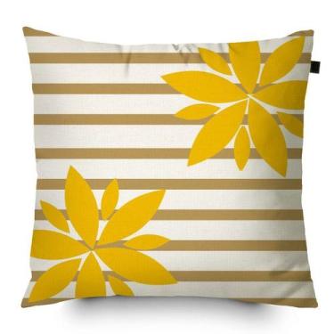 Imagem de Capa de Almofada Algodão Estampada Cecile 40x40cm Amarela - Ecaza