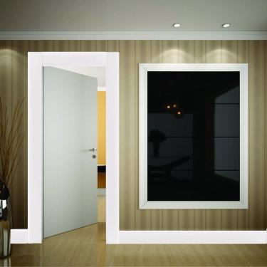 Imagem de Rodapé de MDF Liso de 5cm x 2,40m Rende 2,4 Metros Moldufama 500 Branco