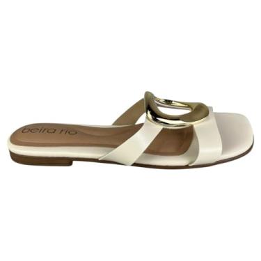 Imagem de Chinelo Rasteirinha Feminino Beira Rio Flat (Branco-Off, BR, Adulto, Numérico, 37)