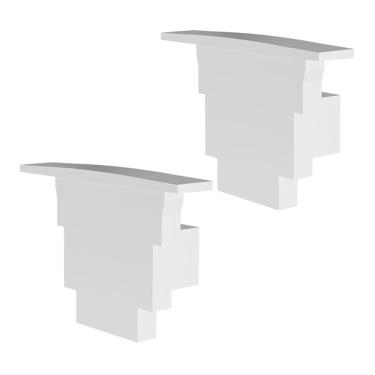 Imagem de Kit Acessórios Taschibra Para Perfil Embutir 1,7x2,5cm Vertex 25 Branco