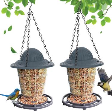 Imagem de Alimentador de pássaros pequenos - design de plástico durável, fácil de encher e limpar, atrai tentilhões e pássaros canoros, ótimo para uso ao ar livre em quintais, varandas e decks