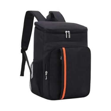 Imagem de Mochila Térmica Premium, 23 Litros, Preta com Detalhe Laranja, Impermeável, Material Oxford, para Praia, Verão, Cerveja, Piquenique (Preto)