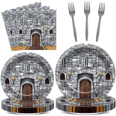 Imagem de Conjunto de talheres de festa CHUNNIN Medieval Castle para 24 convidad