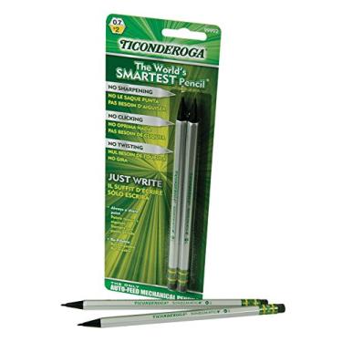 Imagem de Ticonderoga Lápis SenseMatic, grafite de 0,7 mm, barril prata/preto, pacote com 2 - 1464311