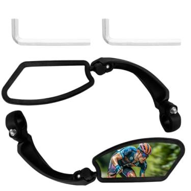 Imagem de Evponk 2 peças de suporte de guidão de espelho de bicicleta, espelho de bicicleta ajustável de 360° para guidão, espelhos retrovisores de vidro HD para montanha, estrada, cidade e bicicletas elétricas