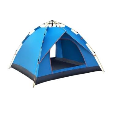 Imagem de Tenda Automática 1-2/3-4 Pessoas | Impermeável, Proteção Solar e Mosquiteiro, Abertura Rápida(Azul Útil para 3-4 pessoas)