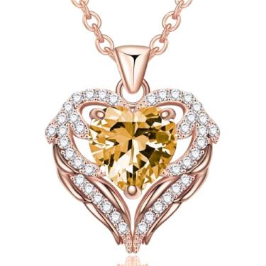 Imagem de Colares com pingente de cristal de pedra do mês de nascimento para mulheres, presente de aniversário dos namorados, dia das mães, colar de namorada, joia de coração de filha, aniversário para ela, ON