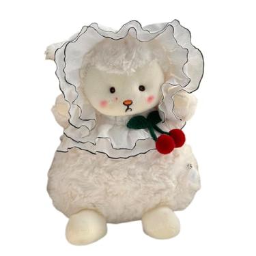 Imagem de Bicho de pelúcia de, pelúcia de | Brinquedo de boneca de pelúcia de cordeiro recheado - Animal de pelúcia de 22 cm/8,66 polegadas, fofa e macia com boneca de pelúcia cereja para cabeceira, sofá, carr