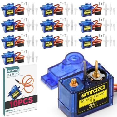 Imagem de Smraza 10 peças SG90 9G Micro Servo Motor Kit para Robô RC Braço/Mão/Caminhada Helicóptero Controle de Barco Carro com Cabo, Mini Servos para Projeto Arduino