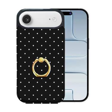 Imagem de Lyforaz Capa carteira compatível com iPhone 17 Air com suporte para cartão, anel de dedo de rotação de 360°, bloqueio RFID, botões duplos protetores à prova de choque para ip17 Air 6,5 polegadas