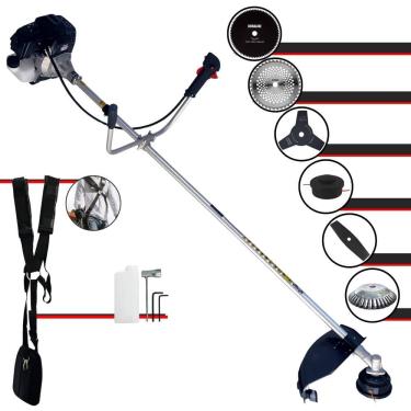 Imagem de Máquina de Cortar Grama Lateral À Gasolina Toyama RT43LB25A 43cc 1,7HP de Potência 10.000rpm Roçadeira Multifuncional Completa Com 6 Opções de Cortes