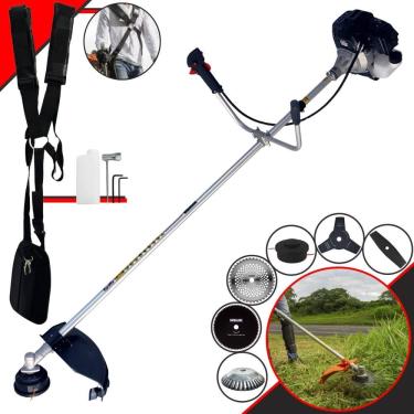 Imagem de Roçadeira Toyama RT43LB25A 2T 43cc 1,7HP Com Carretel Nylon e Lâmina 3 Pontas + Lâmina 2 Pontas + Lâmina 40 Dentes Vídea + Lâmina 80 Dentes + Escova