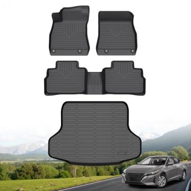 Imagem de Hutisya - Conjunto de tapetes de chão e forro de carga adequado para Nissan Sentra e Nissan Sentra S/SV/SR 2020-2025 Proteção para todos os climas, antiderrapante e durável, conjunto completo de