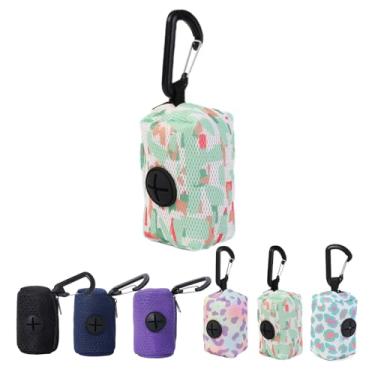 Imagem de Suporte para saco de cocô de cachorro com mosquetão grande abertura para fácil acesso, adequado para coleira retrátil Várias cores disponíveis