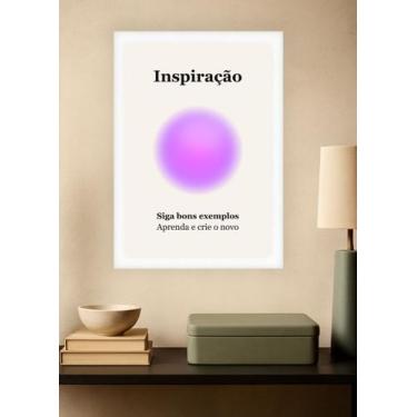 Imagem de Quadro Exemplo/Modelo/Inspiração com Vidro e Moldura Branca Tamanho:21