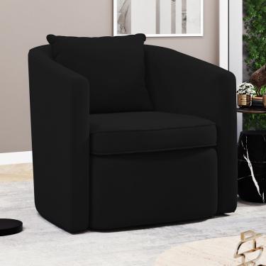 Imagem de Poltrona Decorativa Sala De Estar Aimê Veludo Preto - Desk Design