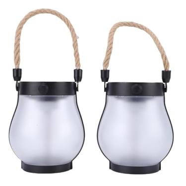 Imagem de RiToEasysports Lanterna Suspensa Solar, Luzes Externas, 2 Pacotes, Chamas Cintilantes Abs, 12 Horas de Iluminação Contínua para Decoração de Jardim e Pátio