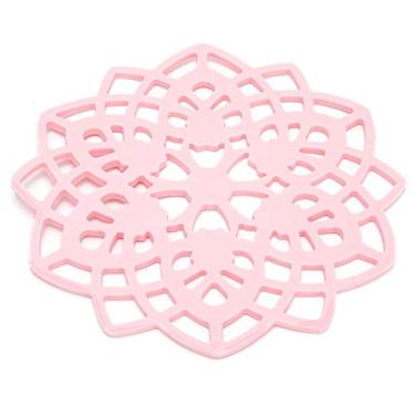 Imagem de ZAWELIYO Almofada de Isolamento Térmico Oco Rosa para Suporte de Pote de Tigela de Copo, Acessório de Cozinha Com Design de Flor Requintado para Restaurantes de Hotéis Domésticos, Material TPR de