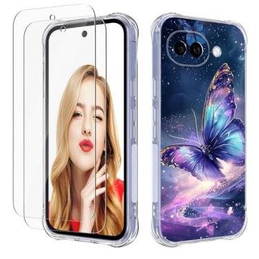 Imagem de FollmeAir Capa para Google Pixel 10A, com 2 peças protetoras de tela, capa macia de borracha com absorção de choque de TPU flexível e fina para Pixel 10A (Dream Butterfly, Google Pixel 10A)