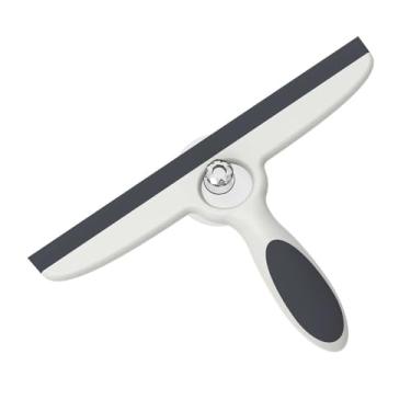 Imagem de Limpador de espelho de janela de rodo de vidro com gancho de vara, ferramenta de limpeza de silicone de banheiro para limpeza de vidro, cinza escuro, 25,4 * 15,7 cm