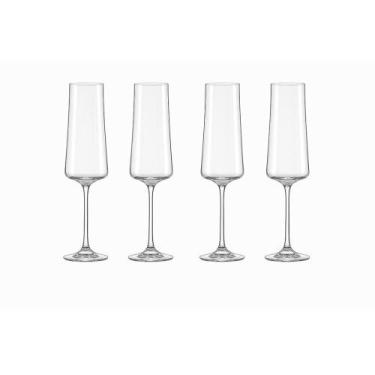 Imagem de kit jogo 2 4 6 12 Taça de Cristal para Champanhe Bohemia 210ml Elegânc