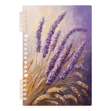 Imagem de Burbuja Caderno de pintura de lavanda, papel pautado universitário A5 com 60 folhas, caderno de anotações para diário, escritório, 1 pacote