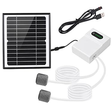 Imagem de Kit de Bomba Ar Oxigênio Solar 5W 6V para Aquário Tanque Peixes Oxigenador Aerador com 2 Modos Funcionamento Painel Pedr