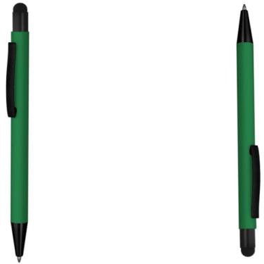 Imagem de Genérico Caneta Esferográfica Azul, Corpo em Papel Reciclado, com Ponta Touch Emborrachada, Escrita Geral, Kit com 2 Unidades (Kit 2 Verde)