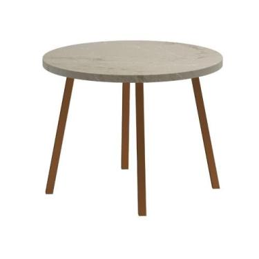 Imagem de Mesa De Jantar 4 Lug Redonda 99cm Stellar Carraro Pet Ros - MÓVEIS CAR