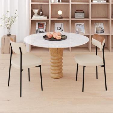 Imagem de Conjunto 4 Cadeiras de Jantar Mynna Tecido Revest Sintético Est.Preta 